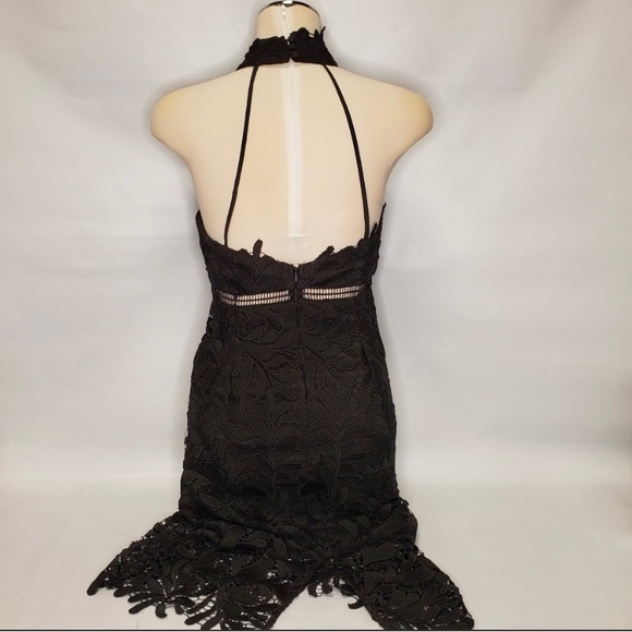 Bardot Halter Lace-Guipure Cocktail Dress - Picture 4 of 6